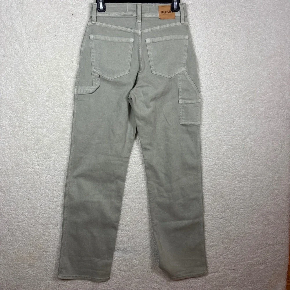 Hollister Dad Jeans Womens 26 Sage Green Excellent Ultra High Rise‎ Carpenter